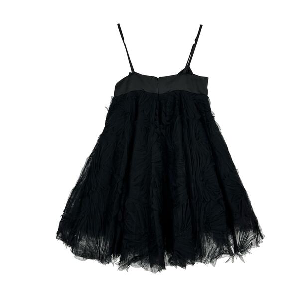 MAC DUGGAL Dress Evening Gown Black Mini Tulle Satin Bow Fit Flare Sz 6 Cupcake - Picture 4 of 12